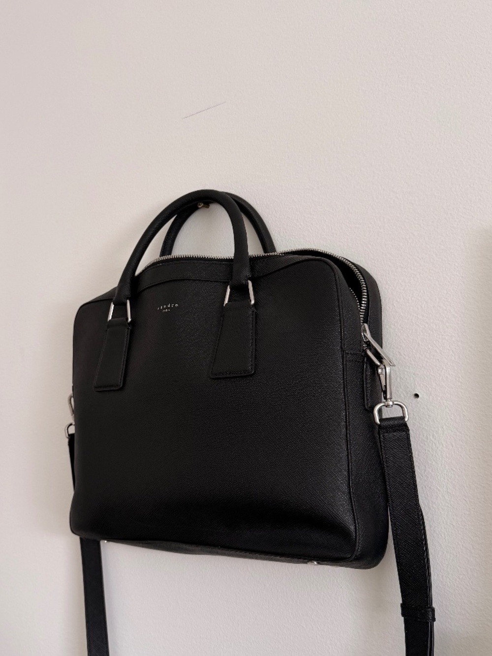 Sandro | RECONSTITUTED LEATHER BRIEFCASE - Picture 4 of 7